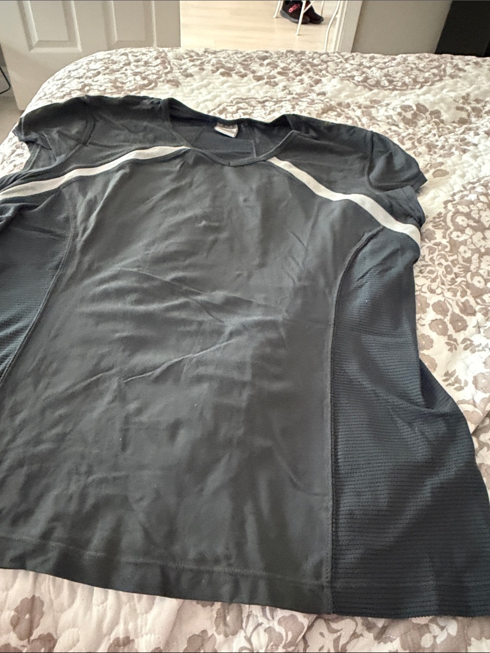 Nike Black Short Sleeve Athletic Tee with White Accent